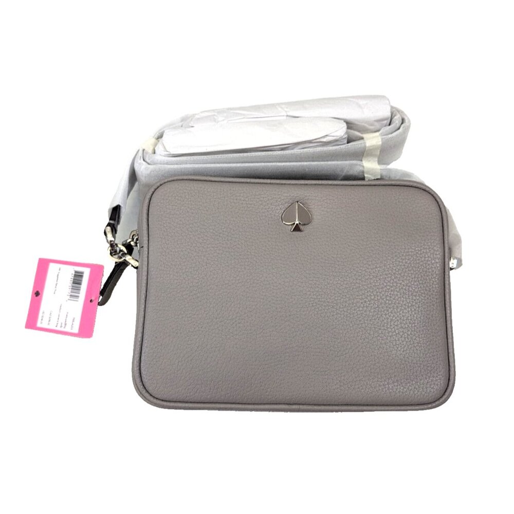Kate Spade Medium Polly Leather Camera Crossbody Purse - True Taupe - New - Picture 3 of 6